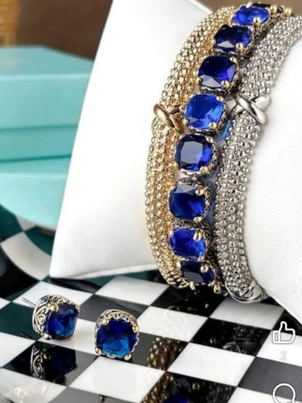 Park Lane Cascade Baby Signature Bracelet & Sapphire Baby Signature Earrings